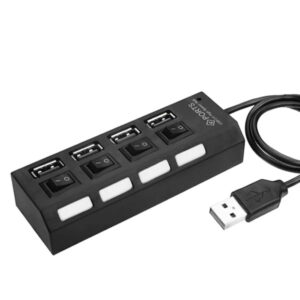 4 Port High Speed USB Hub with On/Off Swith Image