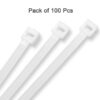 50 Pcs White Nylon Cable Zip Tie Fasten Wrap