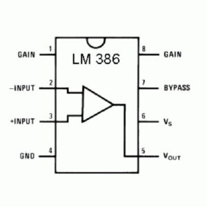 Alternative view of LM386 LM386N Audio Power Amplifier IC DIP-8
