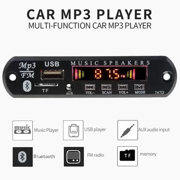 Car MP3 FM Bluetooth Player Decoder Module Price in Pakistan 