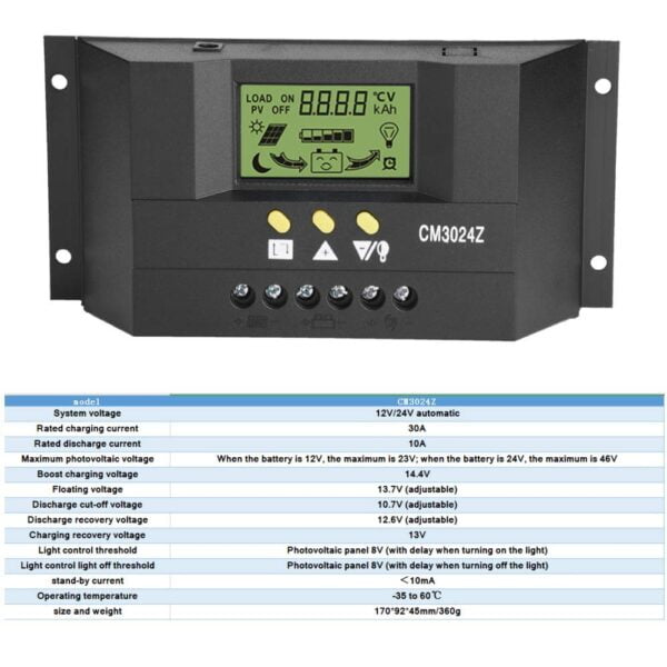 CM3024Z PWM 30A Solar Charge Controller