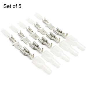 Set of 5 pcs 6.3mm push lock male female thimble connector with insulation
