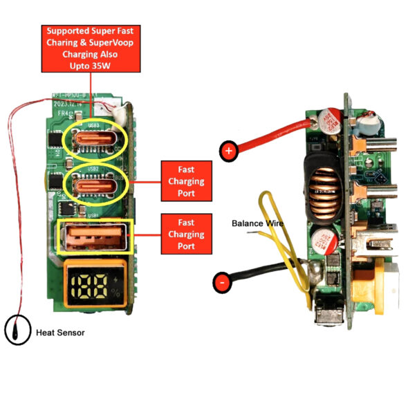 35 Watt Fast Charging Power Bank Circuit Module for 2S Battery 35 Watt Fast Charging Power Bank Module