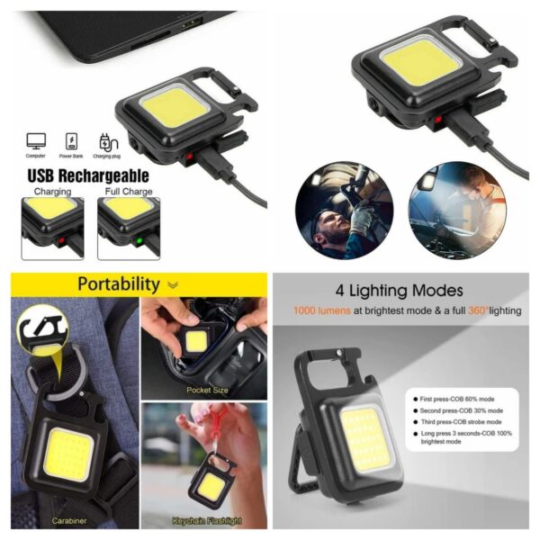 cob rechargeable key chain light