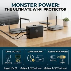 WiFi Router Power Bank 9V/12V 3A Dual Output Monster Power