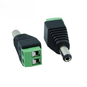 DC Power Male Connector Plug with Screw Terminal Block